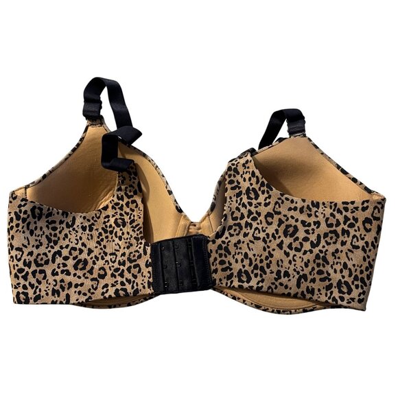 Vanity Fair Leopard Print Bra 38D Beige & Black Nylon/Spandex Underwire Full Cov - Picture 3 of 3